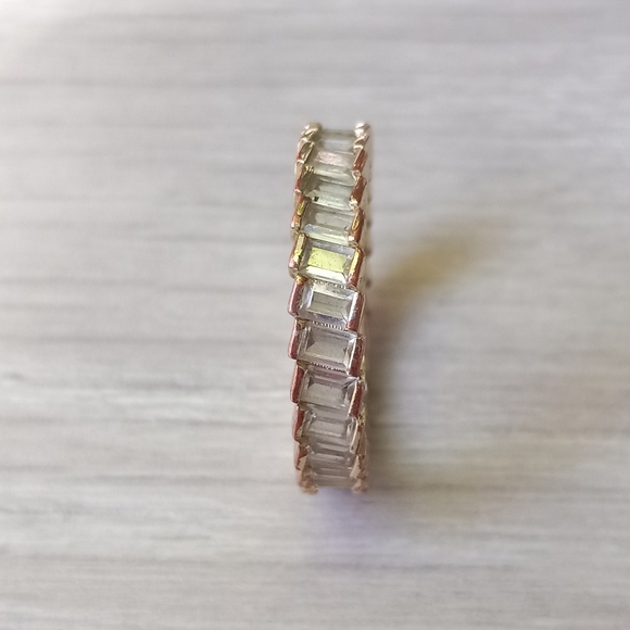 Vintage GP CZ Emerald Cut Baguette Style Gemstone Ring, Size 6 - Picture 10 of 14